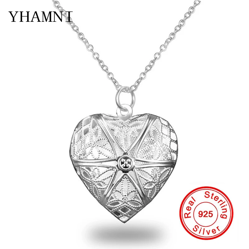 YHAMNI Fine Jewelry 100% 925 Silver Chain Necklace Women Heart Shape Net Flower Photo Frame Silver Lovers Pendant Necklace YP185
YHAMNI Fine Jewelry 100% 925 Silver Chain Necklace Women Heart Shape Net Flower Photo Frame Silver Lovers Pendant Necklace YP185