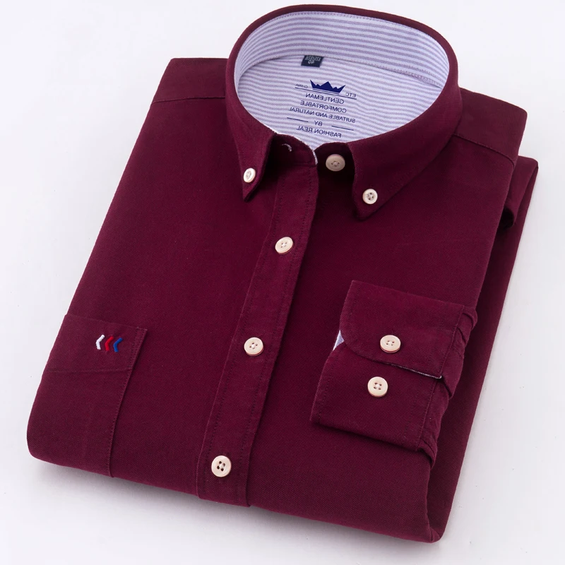 100% Cotton Shirt Men Oxford Long Sleeve Solid Color Casual Shirts For Men Designs Red With Left Pocket Male Camisa Masculina5XL
100% Cotton Shirt Men Oxford Long Sleeve Solid Color Casual Shirts For Men Designs Red With Left Pocket Male Camisa Masculina5XL