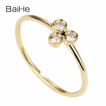 BAIHE Solid 14K Yellow Gold 0.08ct H/SI Round Natural Diamonds Engagement Women Trendy Fine Jewelry Simple round diamond Ring
BAIHE Solid 14K Yellow Gold 0.08ct H/SI Round Natural Diamonds Engagement Women Trendy Fine Jewelry Simple round diamond Ring