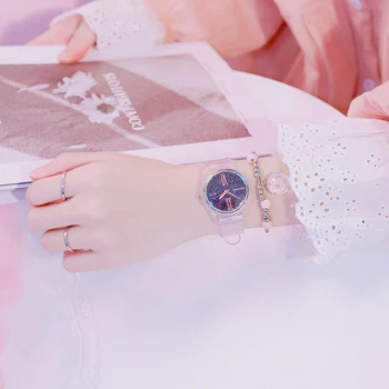 Women's Watches Ladies Starry Sky Watch Transparent Clock Silicone Women Quartz Wrist Watch Reloj Mujer 2019 zegarek damski
Women's Watches Ladies Starry Sky Watch Transparent Clock Silicone Women Quartz Wrist Watch Reloj Mujer 2019 zegarek damski