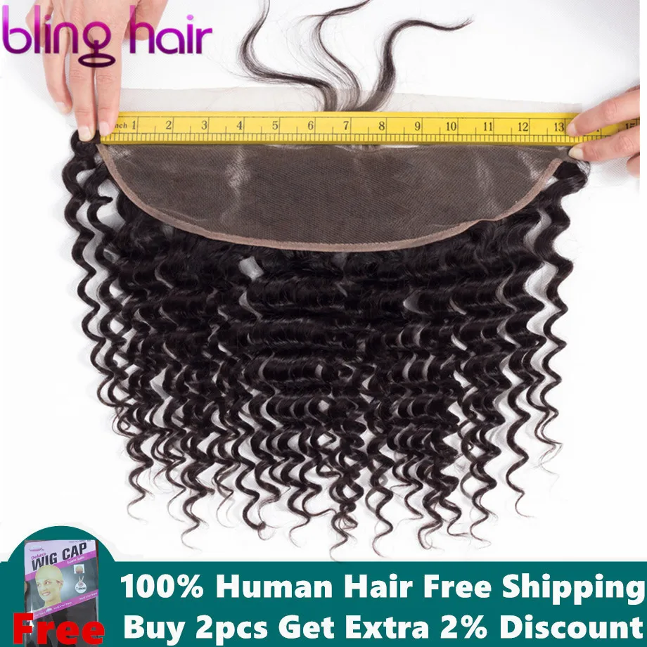 Bling Hair Brazilian Deep Wave Closure 13*4 Lace Frontal Remy Human Hair Closure Free Part With Baby Hair Natural Color 8"-22"
Bling Hair Brazilian Deep Wave Closure 13*4 Lace Frontal Remy Human Hair Closure Free Part With Baby Hair Natural Color 8"-22"