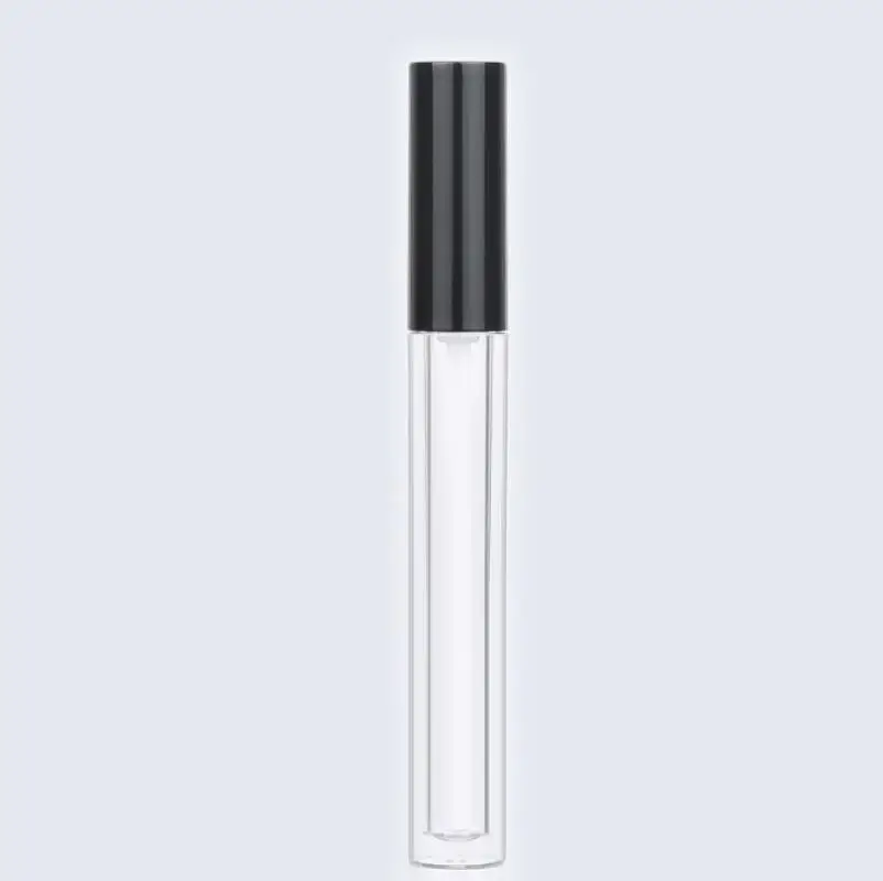 High-grade cylindrical plastic transparent 5ml lip gloss / oil labial glair empty tube with black cap LX6908 | Красота и здоровье