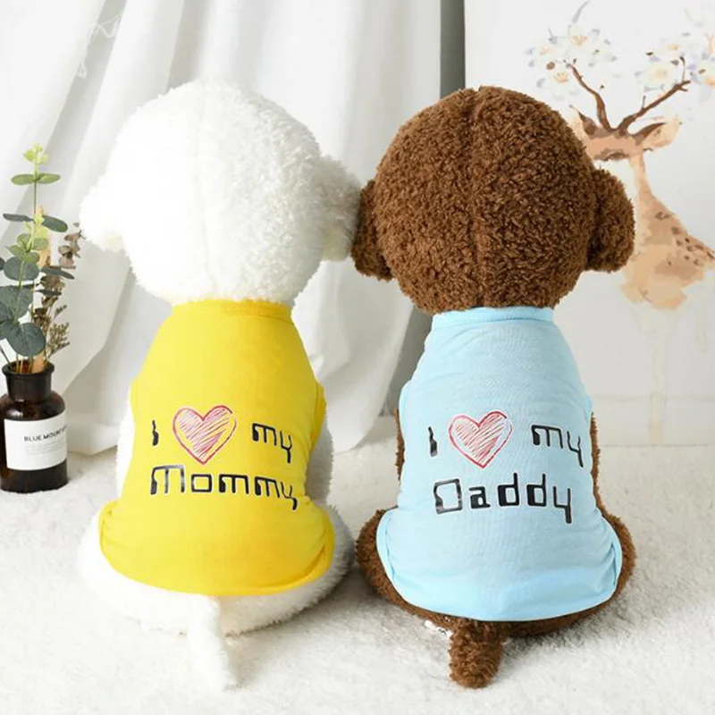 Dog Clothes Cheap Pet T-shirt Summer Breathable Puppy's Sweatshirt I Love Mommy Dad Vest Sleeveless for Small & Medium Dogs Cat
Dog Clothes Cheap Pet T-shirt Summer Breathable Puppy's Sweatshirt I Love Mommy Dad Vest Sleeveless for Small & Medium Dogs Cat