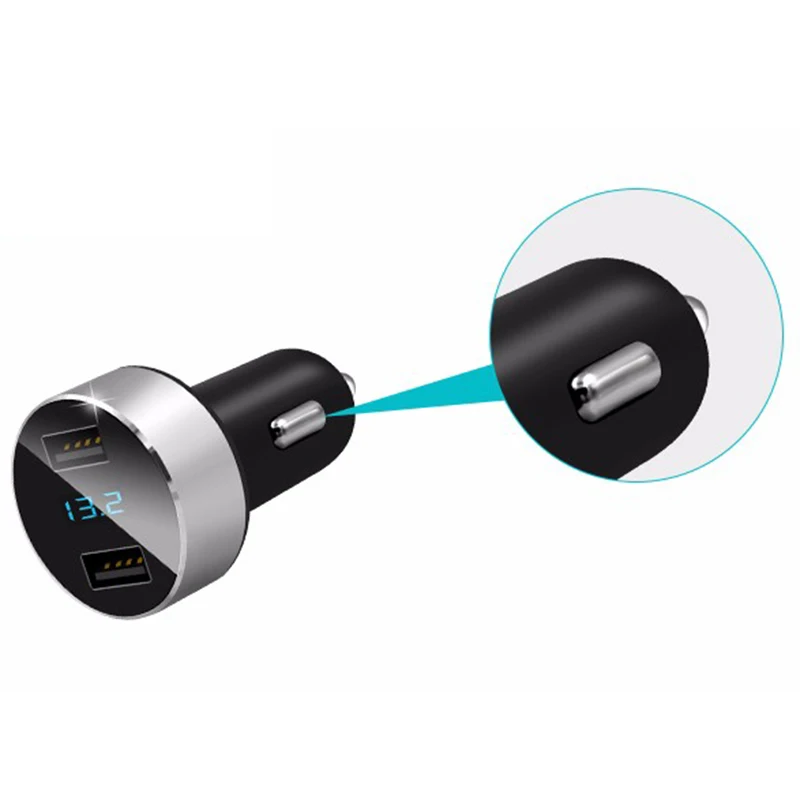 JX-LCLYL Dual USB DC 5V 3.1A Car Charger Adapter Voltmeter For iPhone Samsung Blue