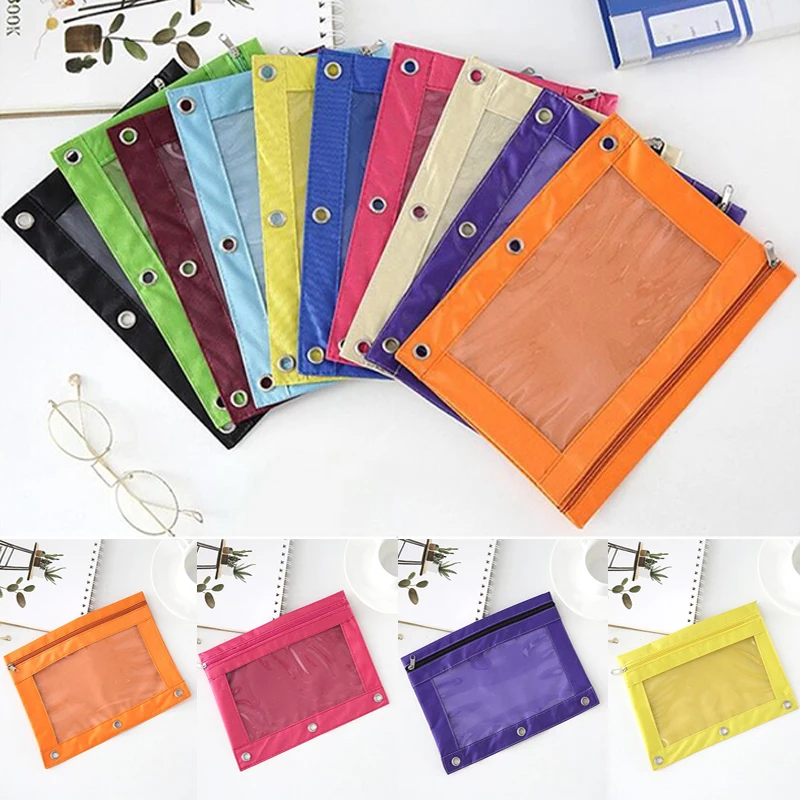 Multicolor Pencil Pouch Case 3 Rings Binder Double Zipper File Storage Case Oxford Cloth Transparent Window Storage Bag
Multicolor Pencil Pouch Case 3 Rings Binder Double Zipper File Storage Case Oxford Cloth Transparent Window Storage Bag