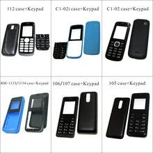 

For Nokia 112 c1-02i rm1133 1134 106 107 105 Housing Front Faceplate Frame Cover Case+Back cover/battery door cover+Keypad