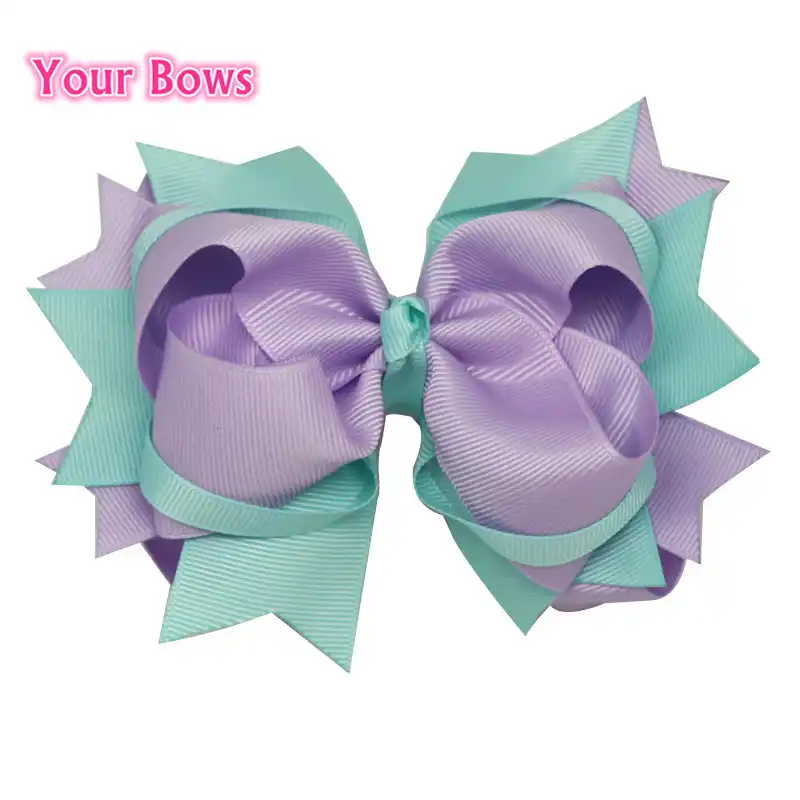 Your Bows 1pc 5 5inches Hair Bows Hairpin Stacked Light Purple And