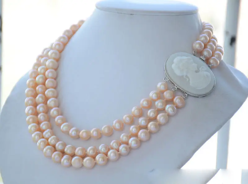>@@@@@ 3strands 10mm pink round freshwater cultured pearl necklace 19inch 5.27 -Top quality free shipping
>@@@@@ 3strands 10mm pink round freshwater cultured pearl necklace 19inch 5.27 -Top quality free shipping