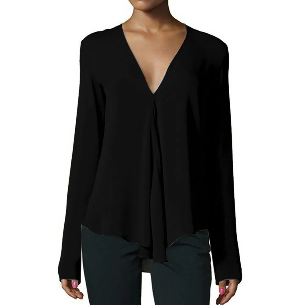 Fashion Daily Fashion Women Autumn Solid Chiffon Blouses Casual Loose V Neck Tops Long Sleeve Shirts Summer korean gift
Fashion Daily Fashion Women Autumn Solid Chiffon Blouses Casual Loose V Neck Tops Long Sleeve Shirts Summer korean gift