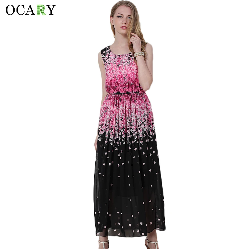 Elegant Women Cherry Blossoms Print Chiffon Dress Casual Tank Dress Fashion Maxi Bohemian Beach Dress Size XL 2017 Vestidos
Elegant Women Cherry Blossoms Print Chiffon Dress Casual Tank Dress Fashion Maxi Bohemian Beach Dress Size XL 2017 Vestidos