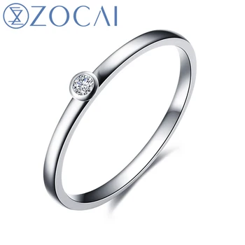 ZOCAI ring 18K White Gold (Au750) Real 0.03 T H / SI Round Cut Diamond Engagement Ring W06397
ZOCAI ring 18K White Gold (Au750) Real 0.03 T H / SI Round Cut Diamond Engagement Ring W06397