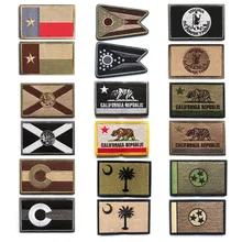 USA State Flag patches Texas Ohio Virginia Florida California Colorado Tennessee Embroidered Military Patch for Clothes(China)