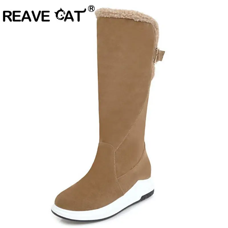 REAVE CAT Women half knee boots Ladies winter boots Buckle Increasing Buckle Fur Keep warm Flock Shoes women New arrival A110
REAVE CAT Women half knee boots Ladies winter boots Buckle Increasing Buckle Fur Keep warm Flock Shoes women New arrival A110