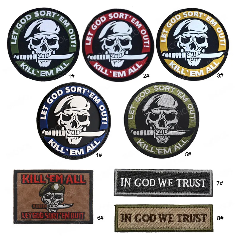 Rubber Embroidery Patch Let God Sort Em Out Tactical Military Morale Decorative Patches Emblem Applique Skull Embroidered Badges
Rubber Embroidery Patch Let God Sort Em Out Tactical Military Morale Decorative Patches Emblem Applique Skull Embroidered Badges