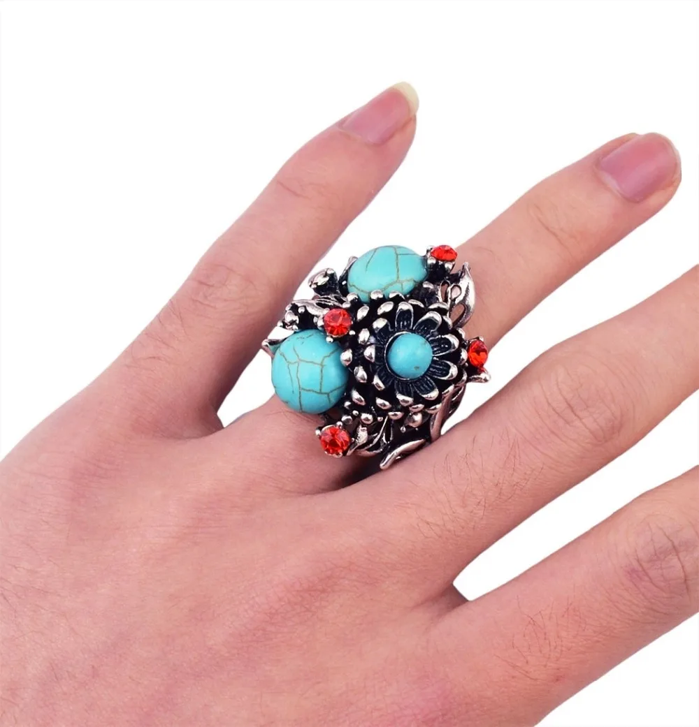 Boho Blue Stone Rings For Women Wedding Tibetan Bohemian Jewelry Antique Silver Alloy Flower Shaped Ring Ethnic Femme Jewellry
Boho Blue Stone Rings For Women Wedding Tibetan Bohemian Jewelry Antique Silver Alloy Flower Shaped Ring Ethnic Femme Jewellry
