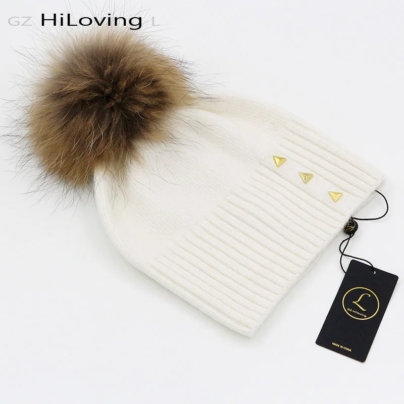 GZHilovingL Winter Womens Beanie Hats Real Natural Wool Raccoon Fur Pompom Hats Solid Color Soft Warm Girls Winter Gorros Hats
GZHilovingL Winter Womens Beanie Hats Real Natural Wool Raccoon Fur Pompom Hats Solid Color Soft Warm Girls Winter Gorros Hats