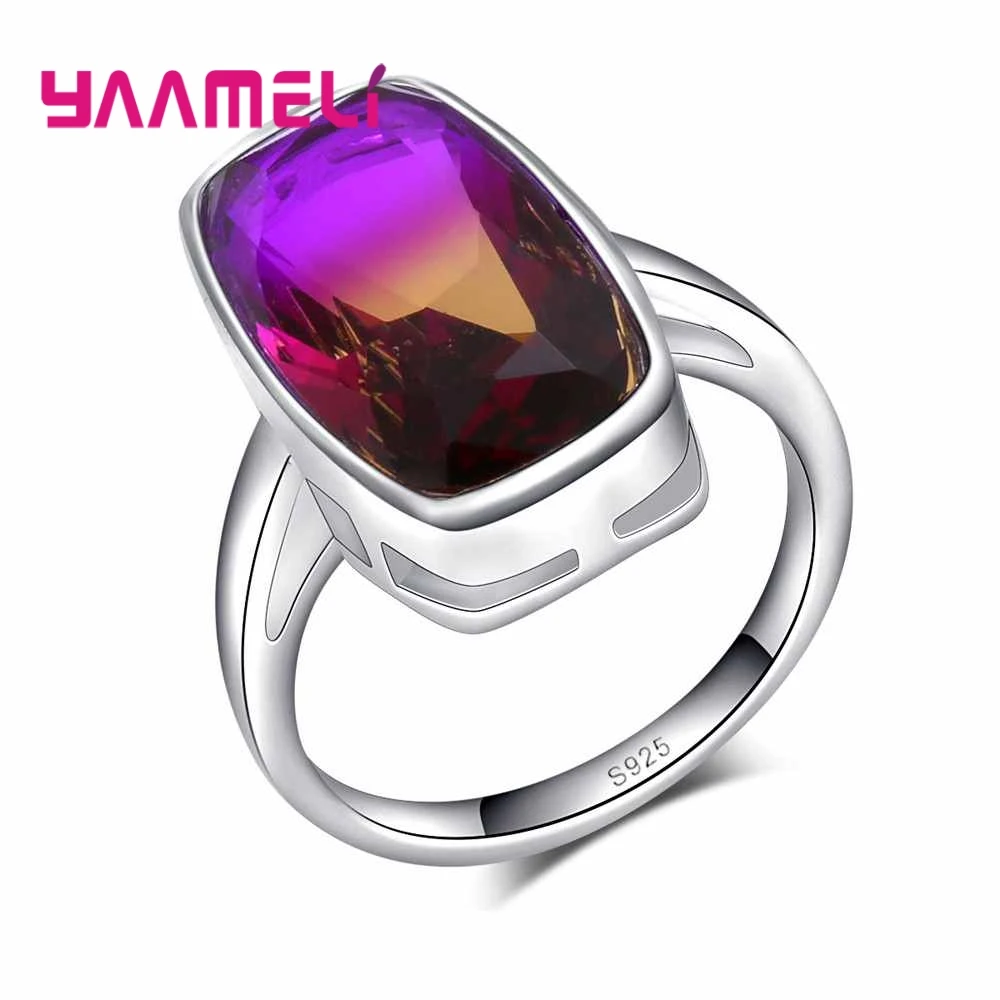 Party Wedding Ceremony Jewelry 925 Sterling Silver Fashion Purple Yellow Gradient Color Crystal Ring For Women
Party Wedding Ceremony Jewelry 925 Sterling Silver Fashion Purple Yellow Gradient Color Crystal Ring For Women