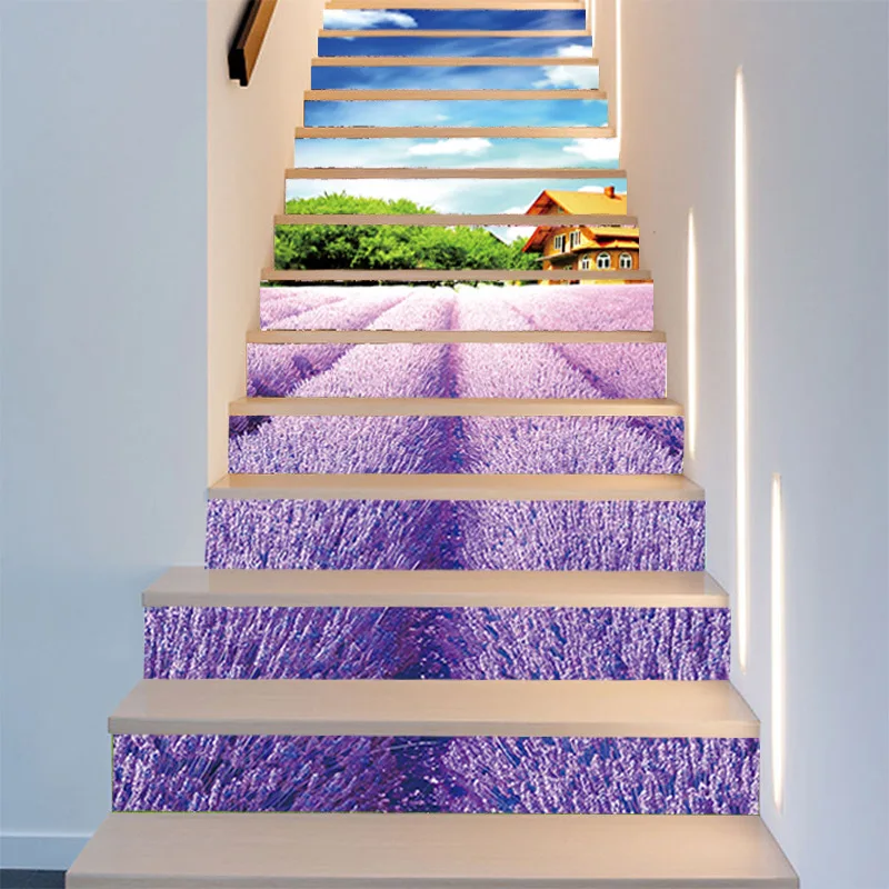 13pcs/set 3D Lavender Flower Sea Stairs Art Mural Walll Sticker 18*100cm Home Decor Step Decoration PVC Self-adhesive Poster
13pcs/set 3D Lavender Flower Sea Stairs Art Mural Walll Sticker 18*100cm Home Decor Step Decoration PVC Self-adhesive Poster