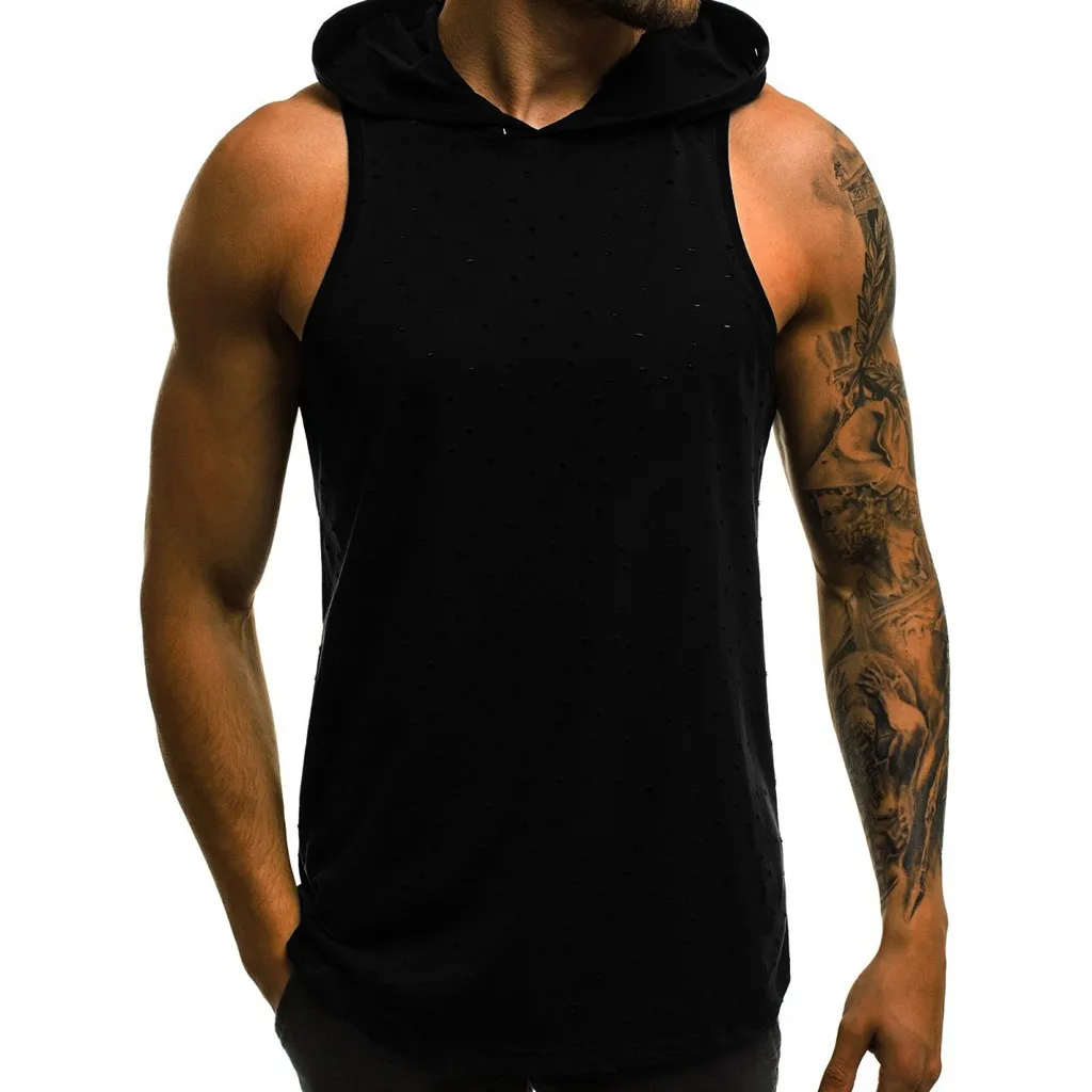 Men Vest Fitness Muscle Hole Sleeveless Hooded Sportswear Skin Tight-drying Tops Singlet Stringer Gym Vest Camiseta Moletom 2019
Men Vest Fitness Muscle Hole Sleeveless Hooded Sportswear Skin Tight-drying Tops Singlet Stringer Gym Vest Camiseta Moletom 2019