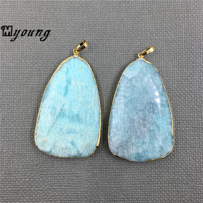 Faceted Amazonite Slice Pendant,Blue Nature Stone Charm For DIY Jewelry Making MY1450
Faceted Amazonite Slice Pendant,Blue Nature Stone Charm For DIY Jewelry Making MY1450