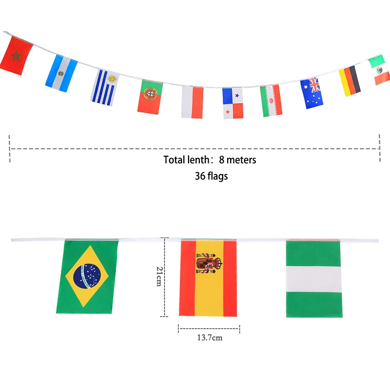 8Meter String Chain flag 32 countries Around the world Nations Flag Small Flag World Cup Bar Olympic Games Hanging Fabric Banner
8Meter String Chain flag 32 countries Around the world Nations Flag Small Flag World Cup Bar Olympic Games Hanging Fabric Banner