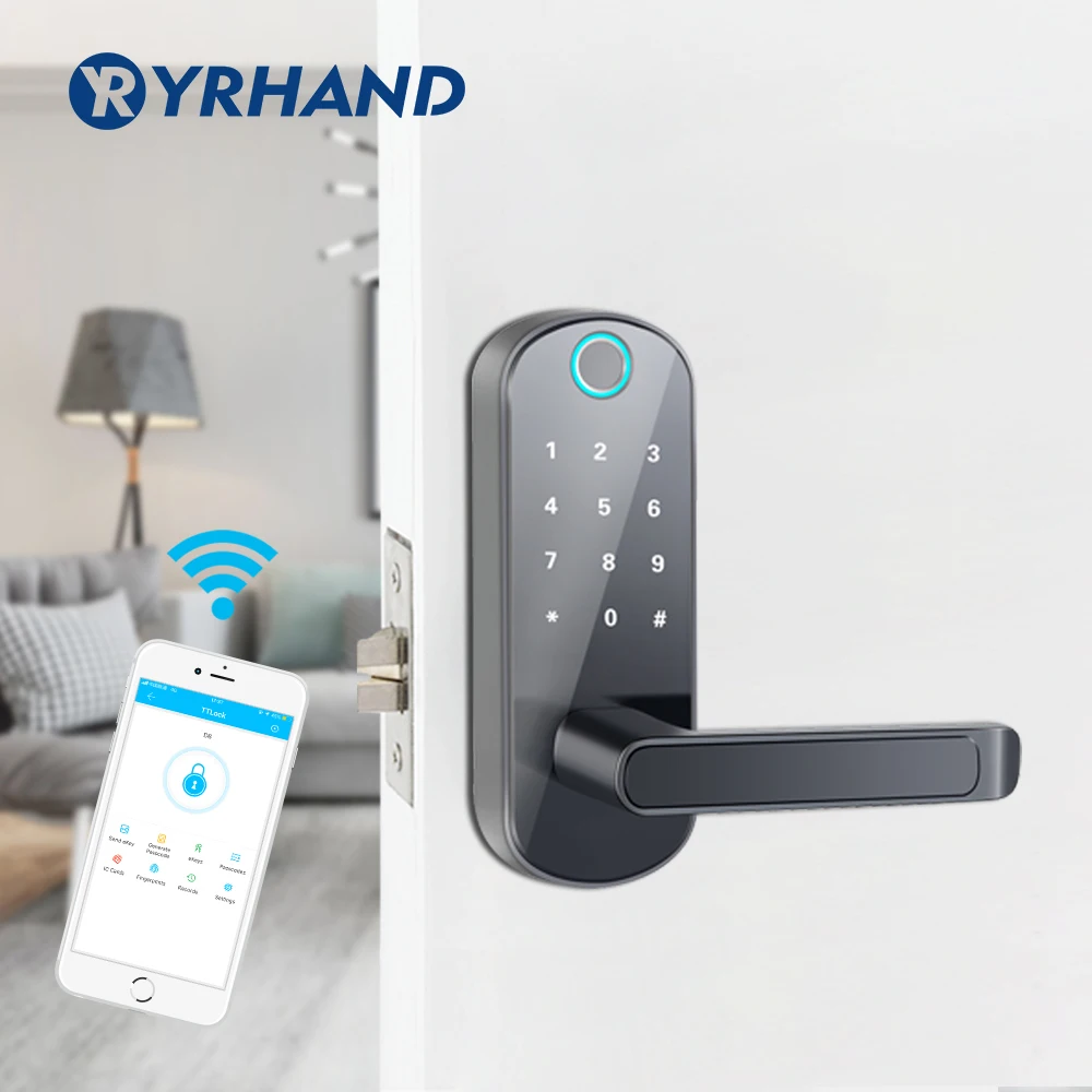 Keyless biometric fingerprint door lock waterproof Electronic door lock WiFi App Smart Code Card RFID Door Lock
Keyless biometric fingerprint door lock waterproof Electronic door lock WiFi App Smart Code Card RFID Door Lock