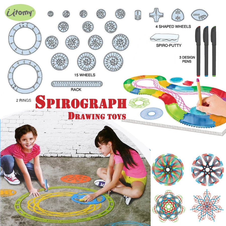 Spirograph Drawing toys set Free style Draw Create Designs Patterns Learning Art Paint Coloring Game Educational toys For Kids
Spirograph Drawing toys set Free style Draw Create Designs Patterns Learning Art Paint Coloring Game Educational toys For Kids