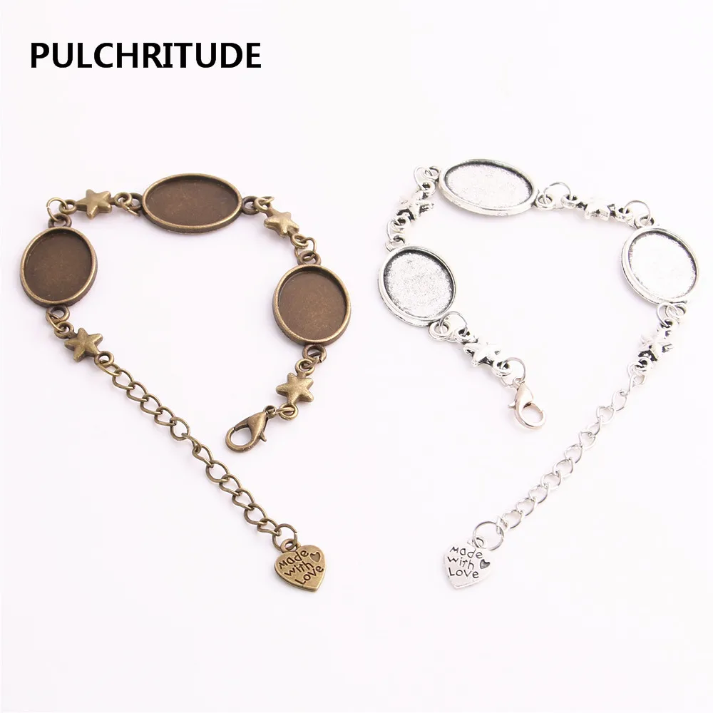 PULCHRITUDE 3 pcs/lot Metal Chain Cabochon Base Fit oval 13*18mm Hand Made Star Charm Bracelet Jewelry Diy C0985
PULCHRITUDE 3 pcs/lot Metal Chain Cabochon Base Fit oval 13*18mm Hand Made Star Charm Bracelet Jewelry Diy C0985