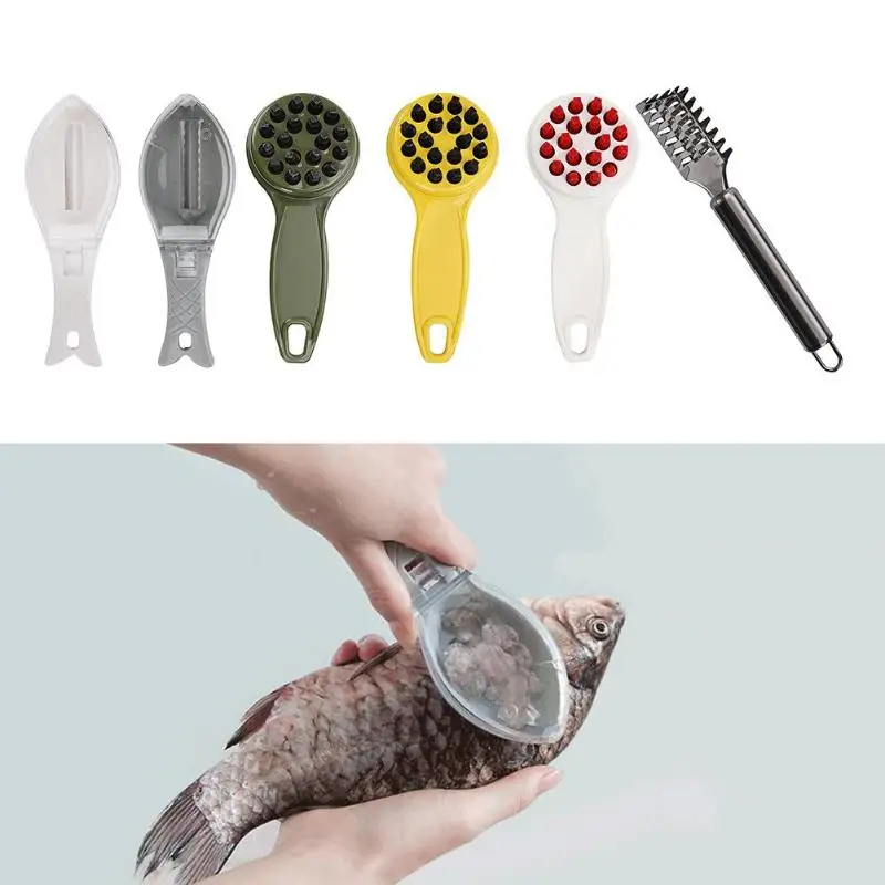 

New Kitchen gadgets Fish Skin Brush Scraping Fishing Scale Brush Graters Fast Remove Fish knife Cleaning Peeler Scaler Scraper