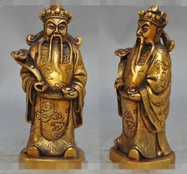 S01987 6" chinese folk bronze gilt wealth ruyi yuanbao ingot Jambhala Mammon god statue (B0413)
S01987 6" chinese folk bronze gilt wealth ruyi yuanbao ingot Jambhala Mammon god statue (B0413)