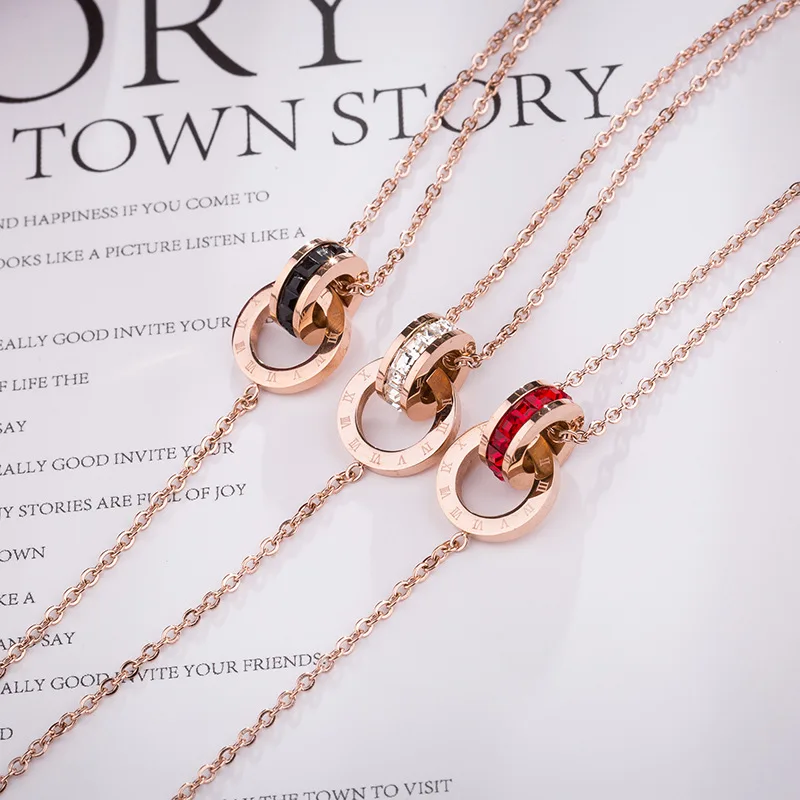 Bilincolor rose gold fashion two circles red cubic zirconia bracelet anklet for women
Bilincolor rose gold fashion two circles red cubic zirconia bracelet anklet for women