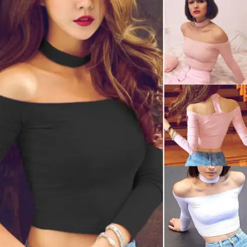 Women Lady Slim Off Shoulder Long Sleeve Shirt Crop Tops Slight Perspective Bare Midriff Crop Tops Women Clothing
Women Lady Slim Off Shoulder Long Sleeve Shirt Crop Tops Slight Perspective Bare Midriff Crop Tops Women Clothing