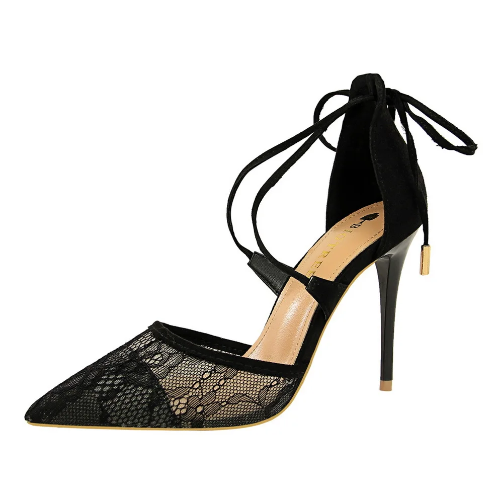 Sexy sandals women High heels Fine with High heel Shallow mouth Pointed Mesh Lace Cross belt Hollow sandals shoes woman BIGTREE
Sexy sandals women High heels Fine with High heel Shallow mouth Pointed Mesh Lace Cross belt Hollow sandals shoes woman BIGTREE