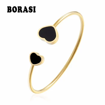 BORASI New Stainless Steel Heart Love Bracelets & Bangles For Women Trendy Charms Gold Color Bracelet Bangle Wedding Jewelry
BORASI New Stainless Steel Heart Love Bracelets & Bangles For Women Trendy Charms Gold Color Bracelet Bangle Wedding Jewelry
