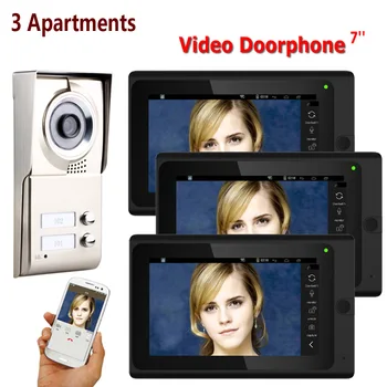 7inch Record Wired Wifi 3 Apartments Video Door Phone Intercom System IR-CUT HD 1000TVL Camera Doorbell Camera with 3 button 3 M
7inch Record Wired Wifi 3 Apartments Video Door Phone Intercom System IR-CUT HD 1000TVL Camera Doorbell Camera with 3 button 3 M