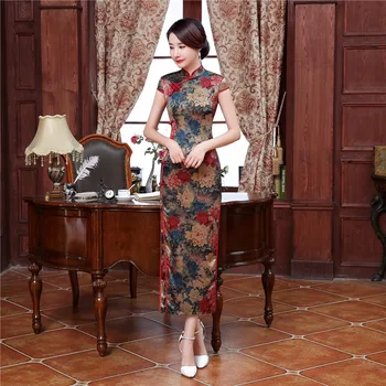 Shangahi Story chinese traditional Clothing Long Qipao chinese style Short Sleeve Vintage cheongsam dress Oriental Style Dress
Shangahi Story chinese traditional Clothing Long Qipao chinese style Short Sleeve Vintage cheongsam dress Oriental Style Dress