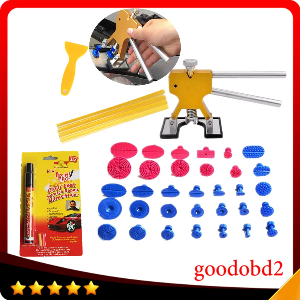 40pcs/set PDR Tools Dent Removal Paintless Dent Repair Tool Dent Puller Glue Tabs with gift Fix it PRO Pen+Sticks Ferramentas
40pcs/set PDR Tools Dent Removal Paintless Dent Repair Tool Dent Puller Glue Tabs with gift Fix it PRO Pen+Sticks Ferramentas