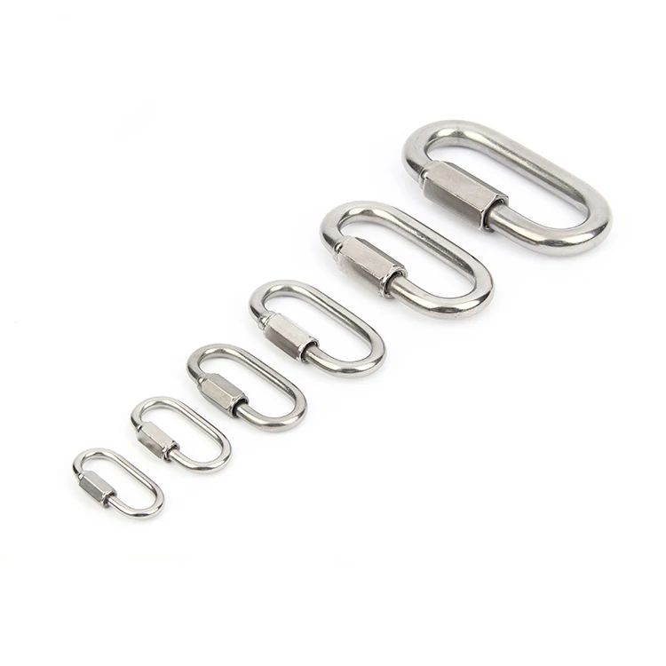 M3.5/4/6/8/10/12 304 Stainless Steel Chain Quick Link Marine Oval Thread Carabiner Chain Connector
M3.5/4/6/8/10/12 304 Stainless Steel Chain Quick Link Marine Oval Thread Carabiner Chain Connector
