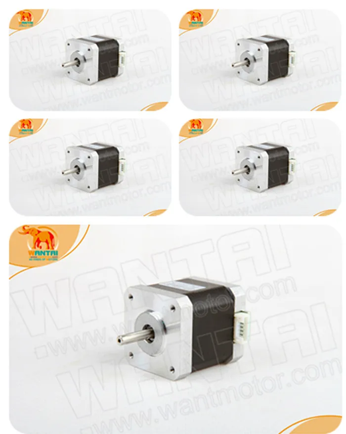 New Arrival! 5PCS Wantai Nema17 Stepper Motor 42BYGHW609-X Single Flat 4000g.cm 40mm 1.7A 4-Lead D-Shaft with Connector
New Arrival! 5PCS Wantai Nema17 Stepper Motor 42BYGHW609-X Single Flat 4000g.cm 40mm 1.7A 4-Lead D-Shaft with Connector