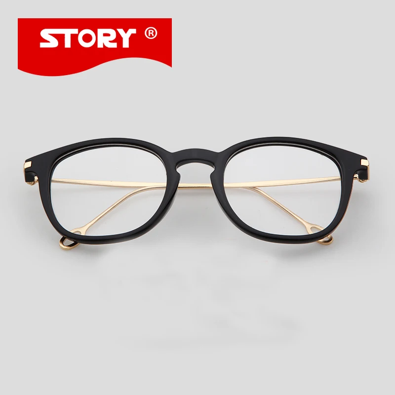 STORY oculos Glasses Watch TV Computer Eyeglasses Frame For Women&Men Alloy Gold 4 Colors de grau Without Degree | Аксессуары для