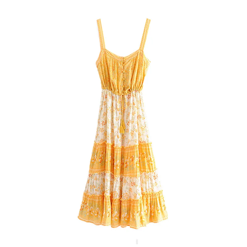 GYPSY Boho Chic Summer Vintage Floral Print Ruffles Strap Midi Dress Women Fashion Backless Tassel Beach Dresses Vestidos Mujer
GYPSY Boho Chic Summer Vintage Floral Print Ruffles Strap Midi Dress Women Fashion Backless Tassel Beach Dresses Vestidos Mujer