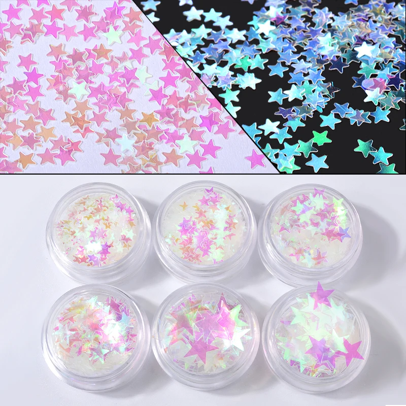 6Pcs/Set Mixed Size Star Design Nail Glitter Sequins Unicorn Aurora Ultrathin Flakes Shiny Charm Manicure Nail Art Decorations
6Pcs/Set Mixed Size Star Design Nail Glitter Sequins Unicorn Aurora Ultrathin Flakes Shiny Charm Manicure Nail Art Decorations