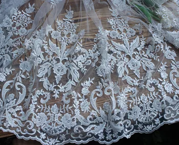 135cm or 53.15"*1Y Ivory Bridal Beaded and Sequined Mesh Lace Fabric Party Dress Skirt Wedding Fabric
135cm or 53.15"*1Y Ivory Bridal Beaded and Sequined Mesh Lace Fabric Party Dress Skirt Wedding Fabric