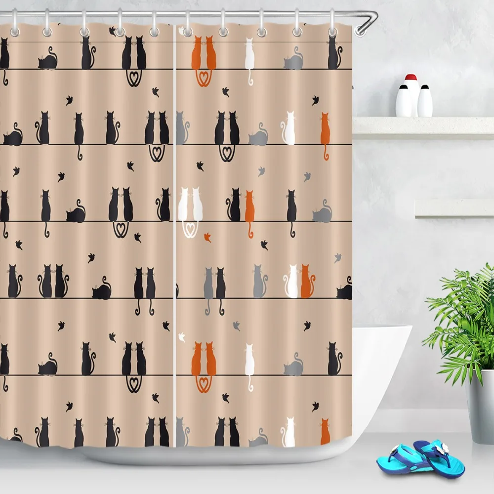 LB Black Yellow Cats Sitting and Watching Birds Shower Curtain Waterproof Polyester Bathroom Curtains Fabric For Bathtub Decor
LB Black Yellow Cats Sitting and Watching Birds Shower Curtain Waterproof Polyester Bathroom Curtains Fabric For Bathtub Decor