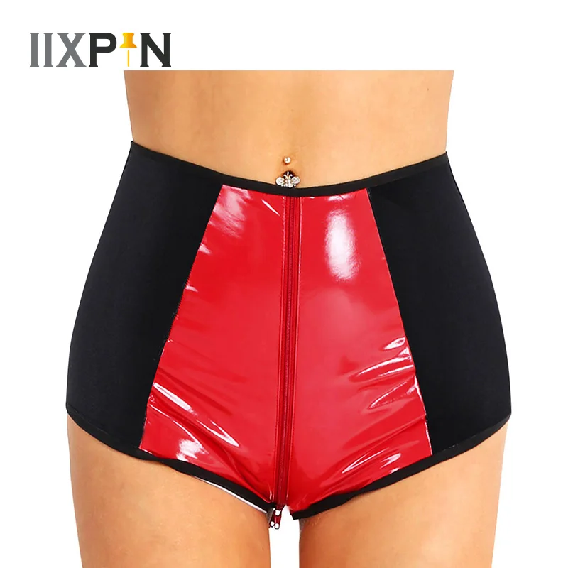Pole dance rave clothes pole dancing Women Hot Wetlook Faux Leather High Waist Zipper Crotch Underwear Dancing Raves Costumes
Pole dance rave clothes pole dancing Women Hot Wetlook Faux Leather High Waist Zipper Crotch Underwear Dancing Raves Costumes