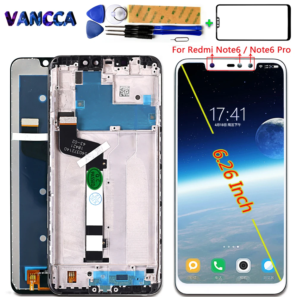 LCD Display For Xiaomi Redmi Note 6 pro 6.26 inch Digitizer Assembly frame Touch screen with 10 Multi-Touch Oleophobic Coating
LCD Display For Xiaomi Redmi Note 6 pro 6.26 inch Digitizer Assembly frame Touch screen with 10 Multi-Touch Oleophobic Coating