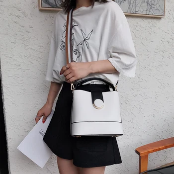 The New Women Leather Handbags Black Bucket Shoulder Bags Ladies Cross Body Bags Large Capacity Ladies Shopping Bag
The New Women Leather Handbags Black Bucket Shoulder Bags Ladies Cross Body Bags Large Capacity Ladies Shopping Bag