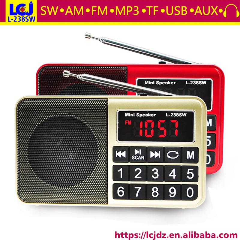 10pcs L-238SW mini portable digital multi full band fm am mw sw radio receiver with MP3 music player from tf SD card and USB
10pcs L-238SW mini portable digital multi full band fm am mw sw radio receiver with MP3 music player from tf SD card and USB