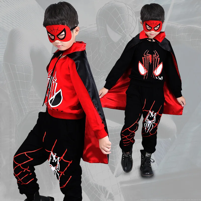 Boy Hip hop Sets Halloween Costume Baby Boy Spring and Autumn Spider-Man Set Cosplay Cloak Costume Eyewear+Cloak Four-piece Sets
Boy Hip hop Sets Halloween Costume Baby Boy Spring and Autumn Spider-Man Set Cosplay Cloak Costume Eyewear+Cloak Four-piece Sets