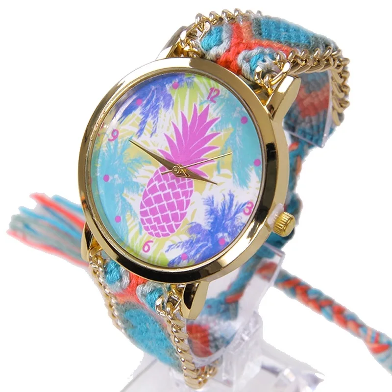 Gnova Platinum Rainbow Geneva Watch Women Pineapple wristwatch psychedelic Lace Chain Braid Reloj Girl Vintage Fabric A012
Gnova Platinum Rainbow Geneva Watch Women Pineapple wristwatch psychedelic Lace Chain Braid Reloj Girl Vintage Fabric A012